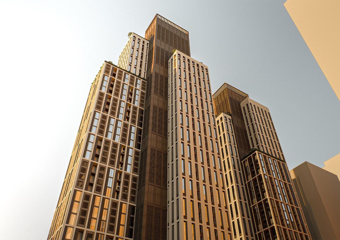 Masar Corner tower elevations in Makkah — developer render