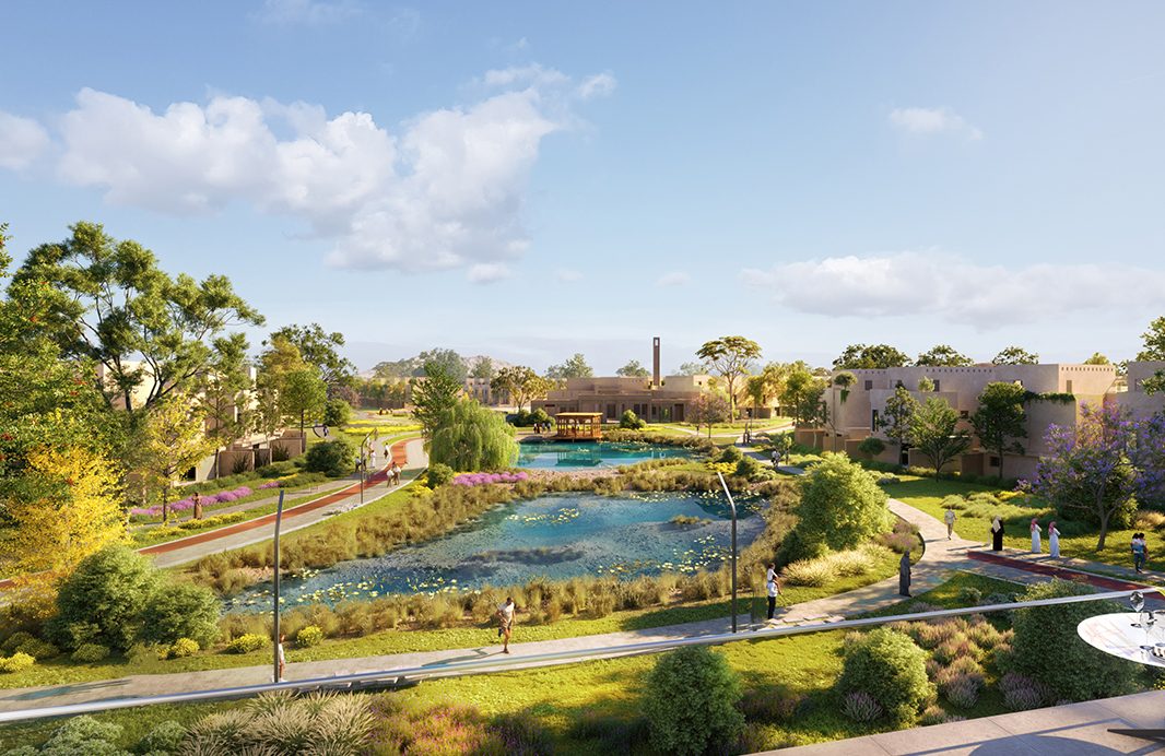 Landscaped park at Wediana, Taif — official NHC render